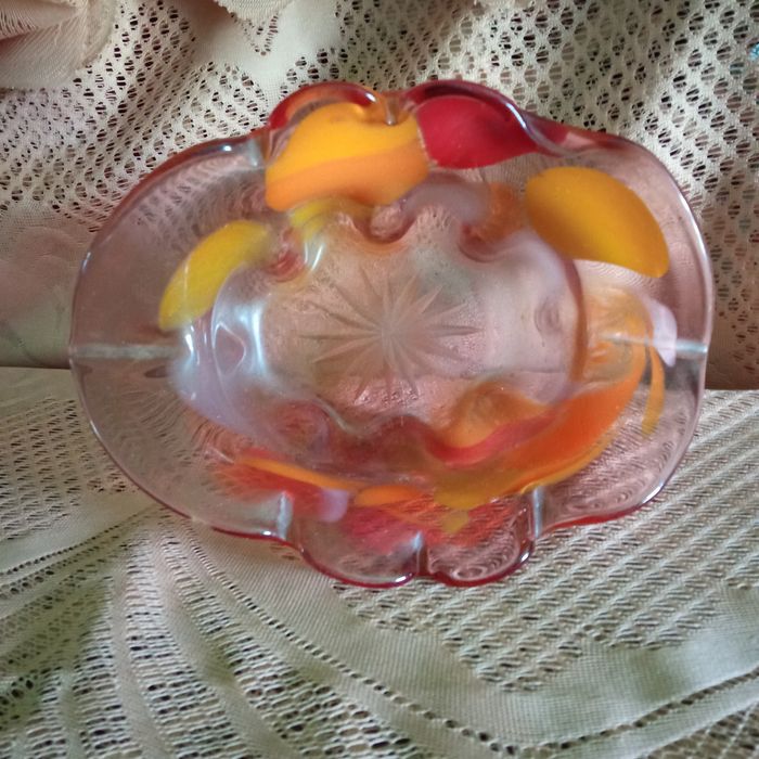 Вазочка СССР. Цветное стекло.