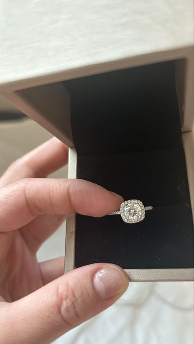 Кольцо мусанит серебро лаб.бриллиант