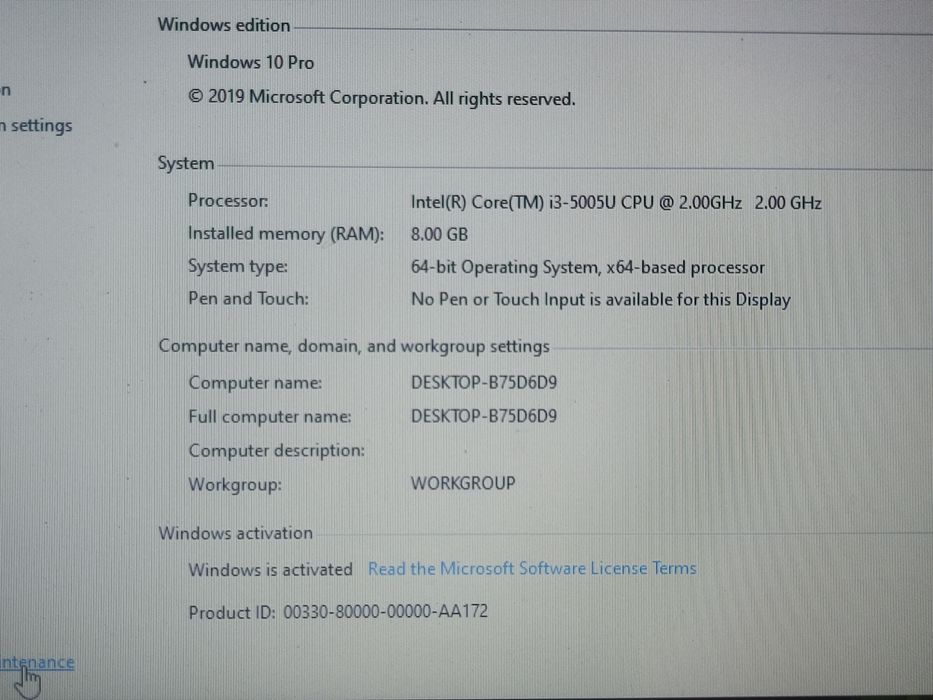 Laptop Fujitsu Siemens A555- i3-5005u/8gb RAM/ 320gb/ Baterie 2h