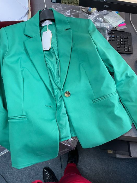 Costum/ compleu verde Mango cu pantalon nou cu eticheta