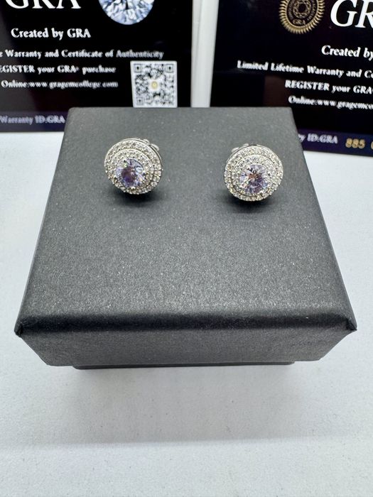 Сребърни обеци с мойсанит (Диамант) 0.5 карата