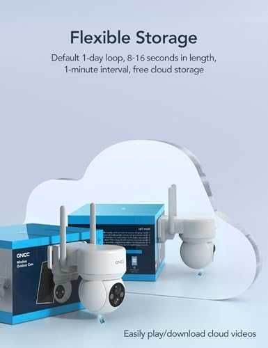 Нова Безжична соларна охранителна камера PIR сирена WiFi 2.4GHz охрана