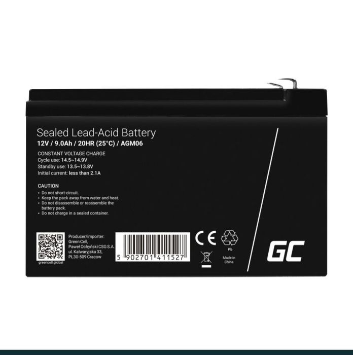 Green Cell AGM 12V 9Ah акумулатори 2броя,батерия
