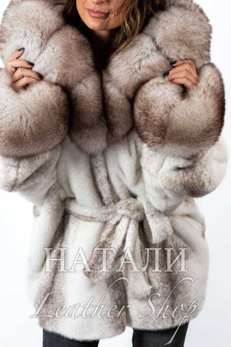 Дамско ексклузивно палто от алпака с косъм Жасмин