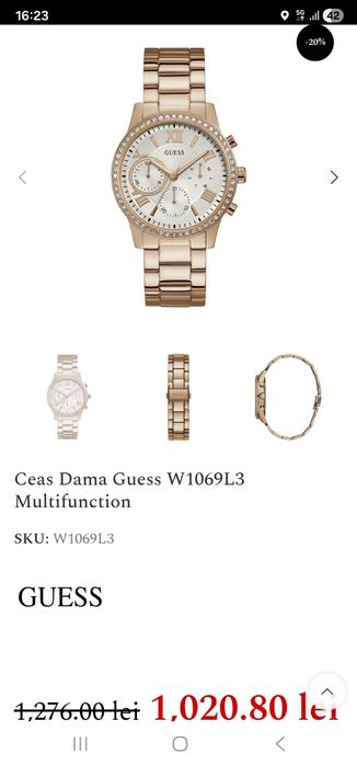 Ceas Guess cronograf damă W1069L4 original