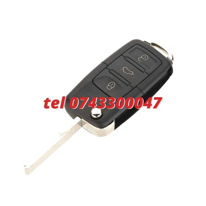 Carcasa Cheie Tip Briceag 3 Butoane Volkswagen Golf 6 Tiguan Touran Caddy Jetta Pentru Cheie Auto -Briceag Inlocuire Cheie Auto