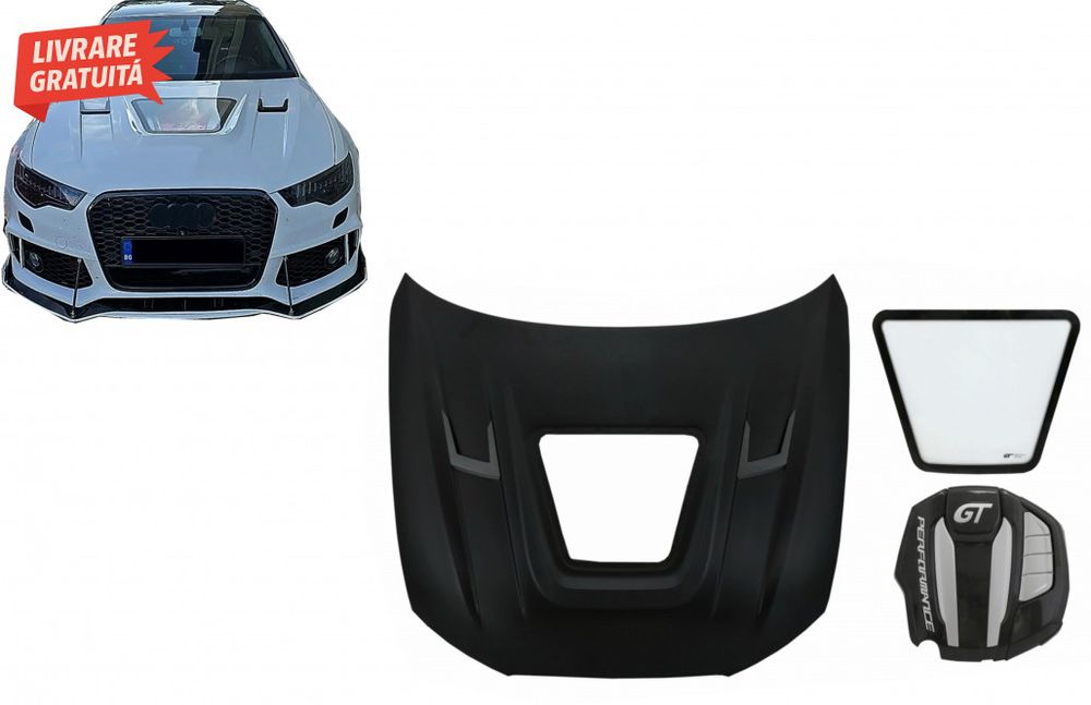 Capota Otel Inoxidabil cu Capac Motor Audi A6 C7 4G (2012-2018) GT Des