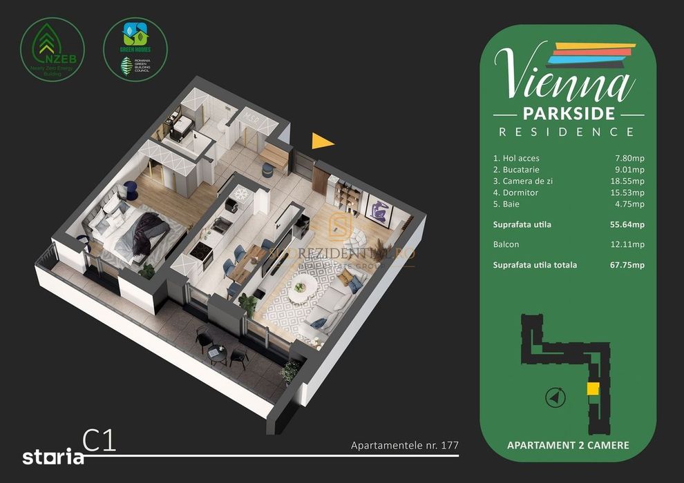 Apartament 2 camere, decomandat, finisaje premium, parc Tudor Arghezi
