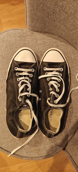 Converse EU43.5 - черен, кожа, нисък профил