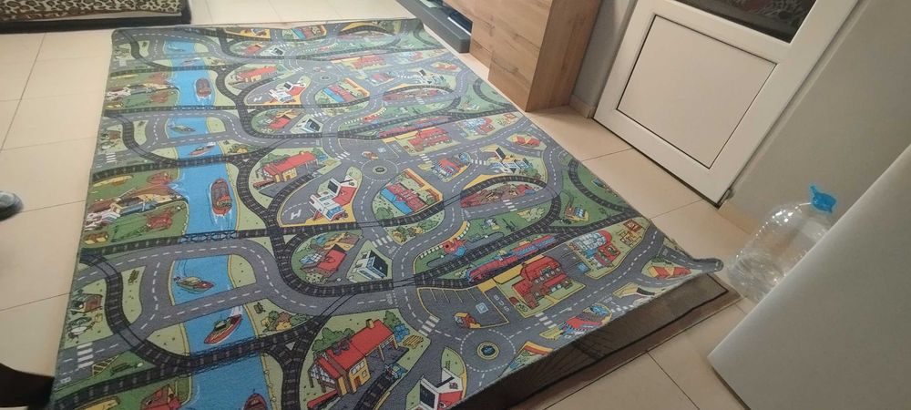 Детски Килим За Детска Стая Град Писта Улици 280 СМ X 200 СМ