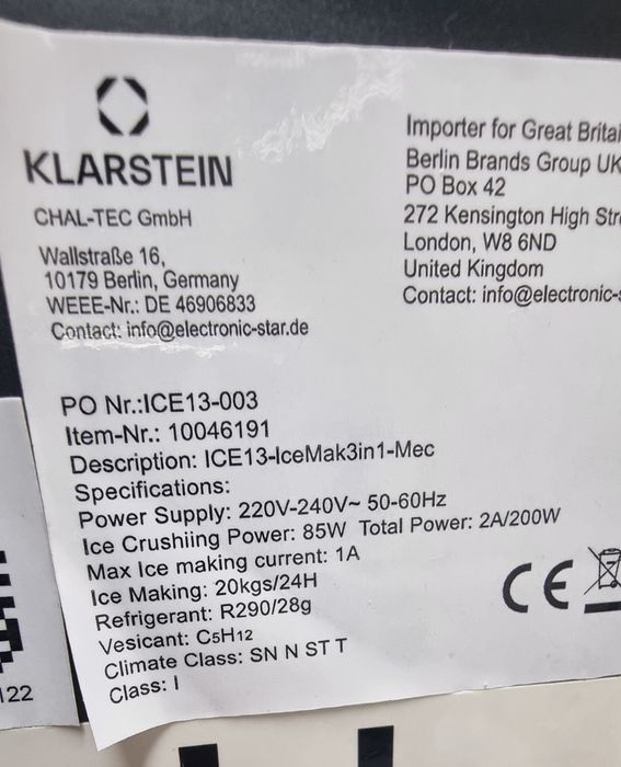 Ледогенератор Klarstein 3 в 1 200w