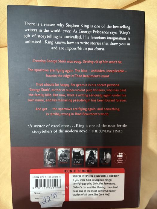 Книга The Dark Half от Стивън Кинг на английски