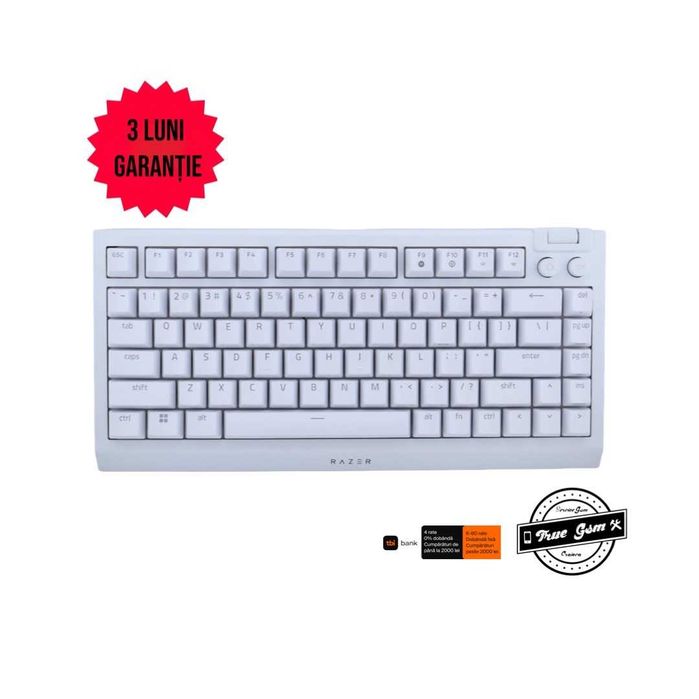 Tastatura Razer Blackwidow V4 75% + Razer Ergonomic Wrist Rest White | TrueGSM