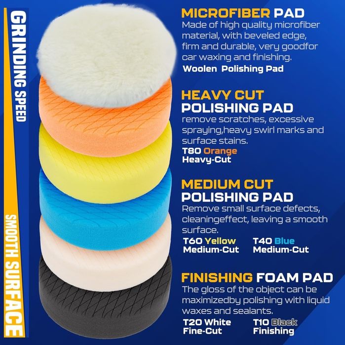 Set 6 discuri de polish auto