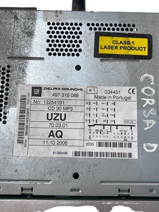 Player Cd/Dvd Sistem De Navigatie Opel Corsa D S07 2006 - 2014 4973160