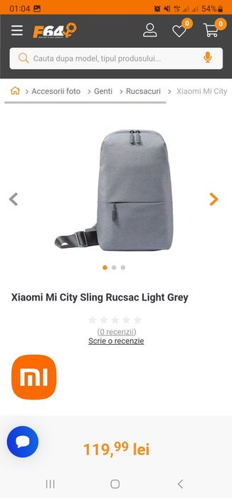 XIAOMI MI CITY SLING Rucsac Light Grey, in stare buna, mic, incapator