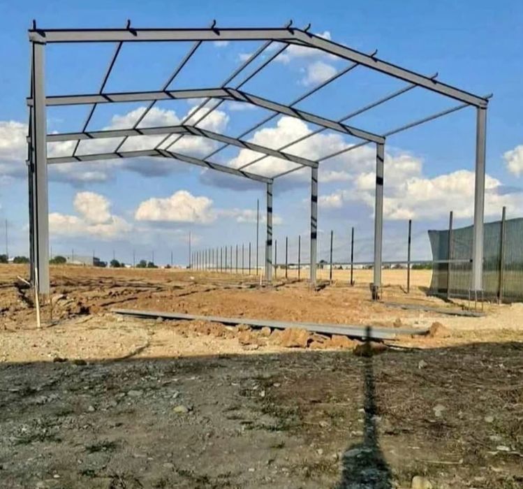 vând structură metalică opt deschiderea cu 35 lungimea din IPe 180 cu transport cu montaj