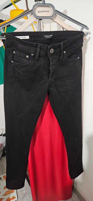 Pantaloni/jeansi negru denim, barbati, Jack and Jones masura 27/30 xs