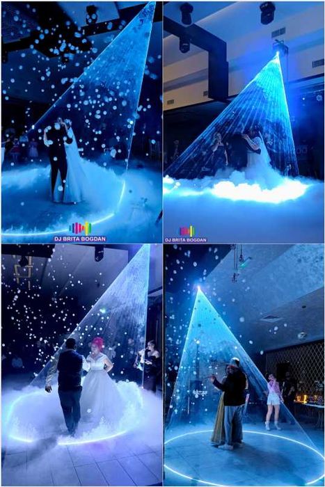 Cercul magic cu Laser si baloane de sapun cu fum FOBBLE dansul mirilor