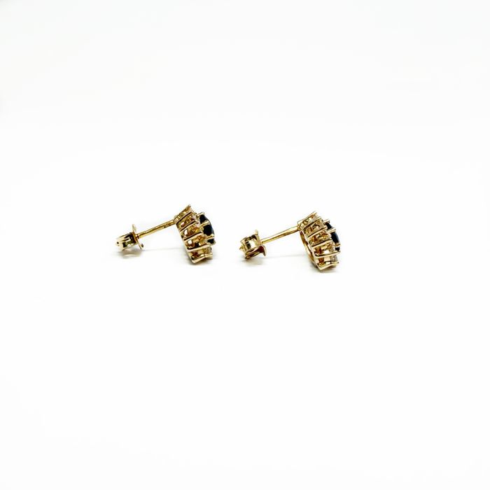Cercei din aur 14k cu safire naturale si diamante naturale