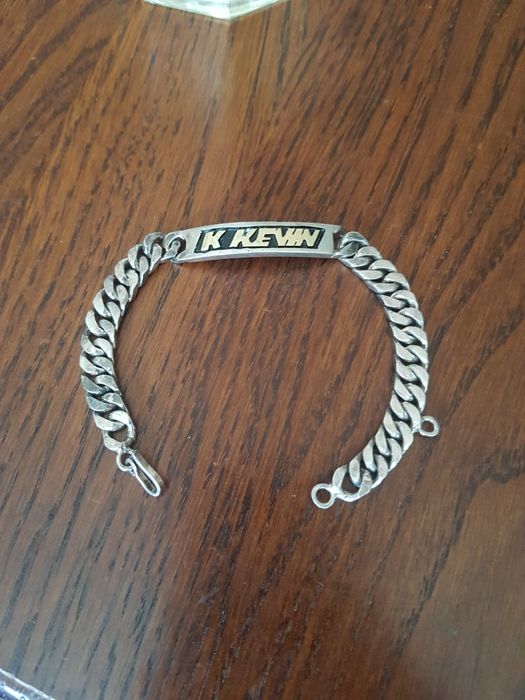 Bratara argint masiv 925 vintage Kevin,19 cm,model placuta