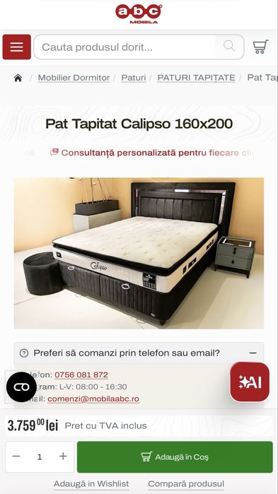 Vand pat tapitat si saltea