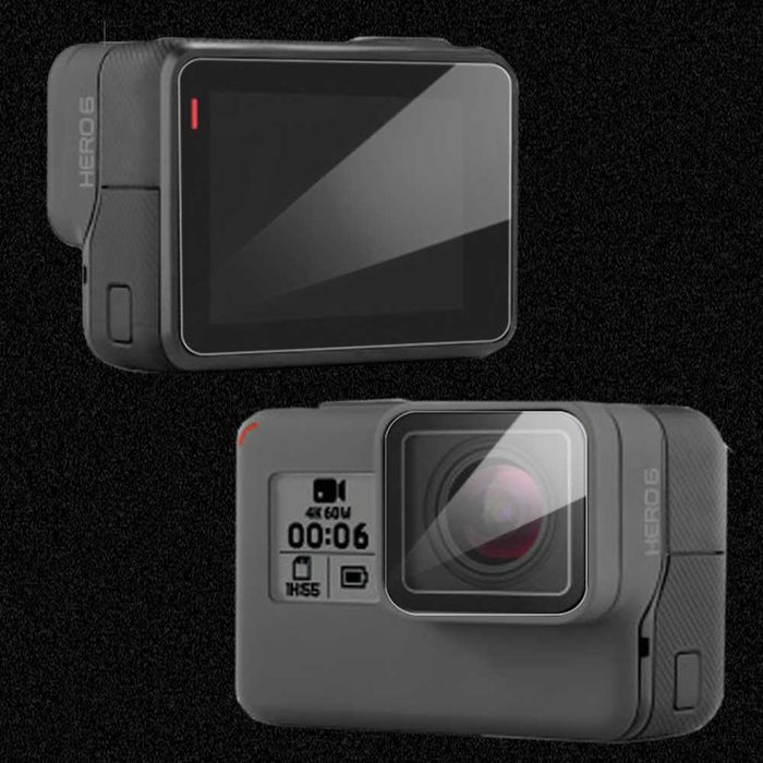 Pachet 2x Folie sticla display obiectiv protectie GoPro 5 6 7 Black