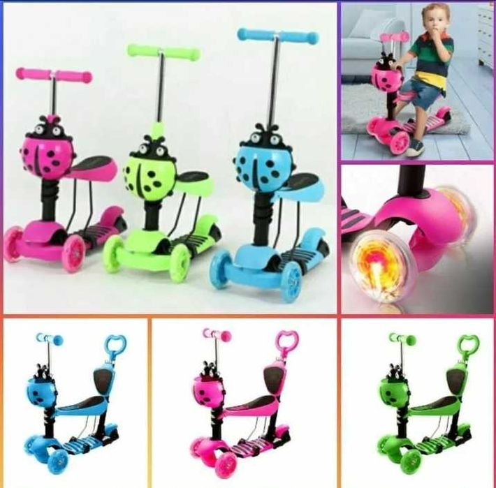 Тротинетка Детска Страхотна 5 в 1 с родителски контрол и светещи колел