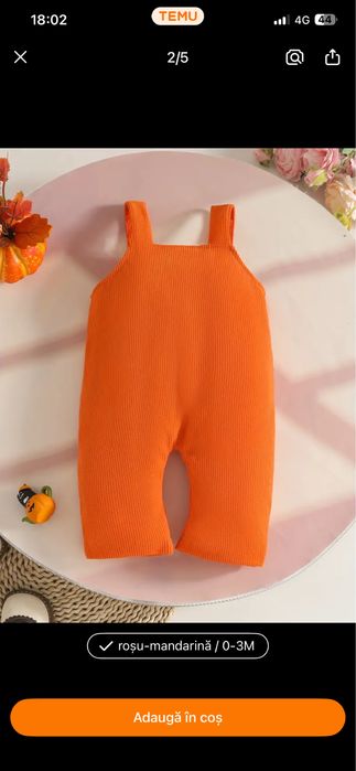 Salopeta si caciulita  dovleac bebelusi