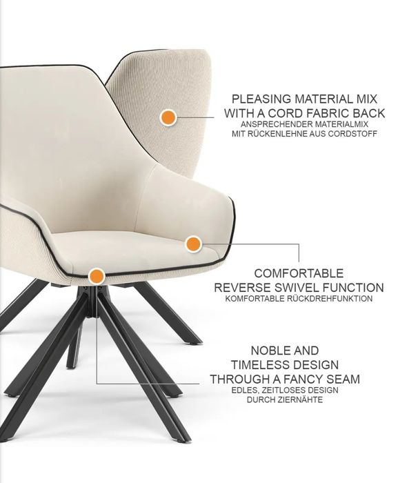 Тапициран въртящ се стол Vicco Eleganza 8317