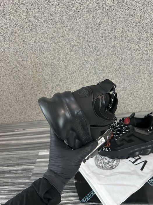 Adidasi unisex Versace Chain Reaction  black marimea 40 noi in cutie