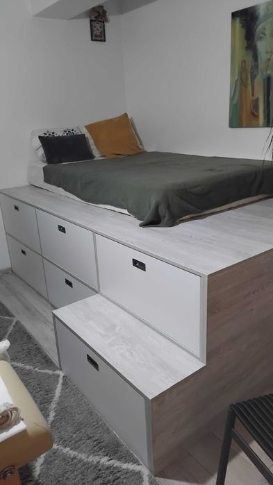 Pat cu spatiu de depozitare