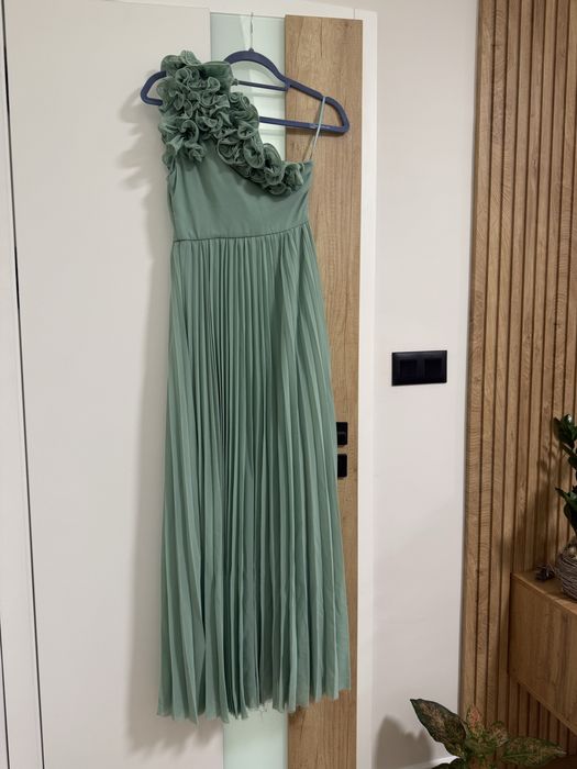 Официална дълга рокля, цвят Мента ХС