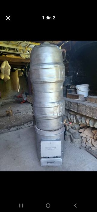 Boiler inox cu soba lemne