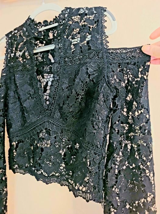 Bluza dantela neagra