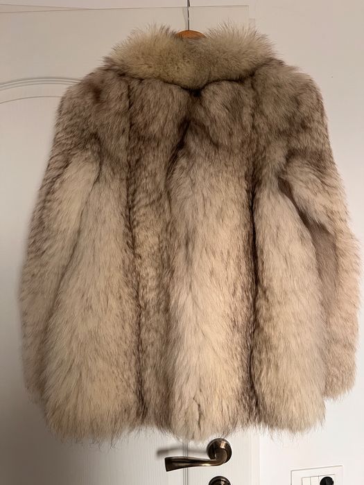 Haina din blana de vulpe naturala