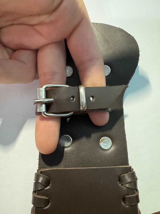 Teaca cutit din piele naturala neagra, lucrata manual