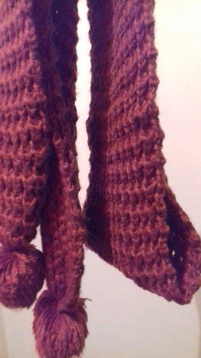 Плетен зимен шал кафяв