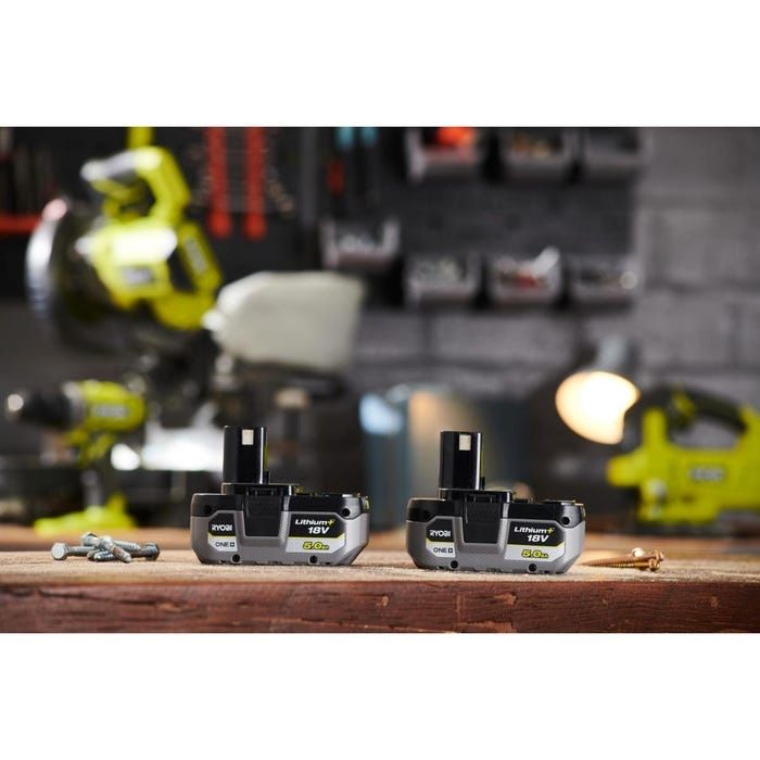 Ryobi-Pachet de două baterii Lithium+™ 18V 5,0Ah
