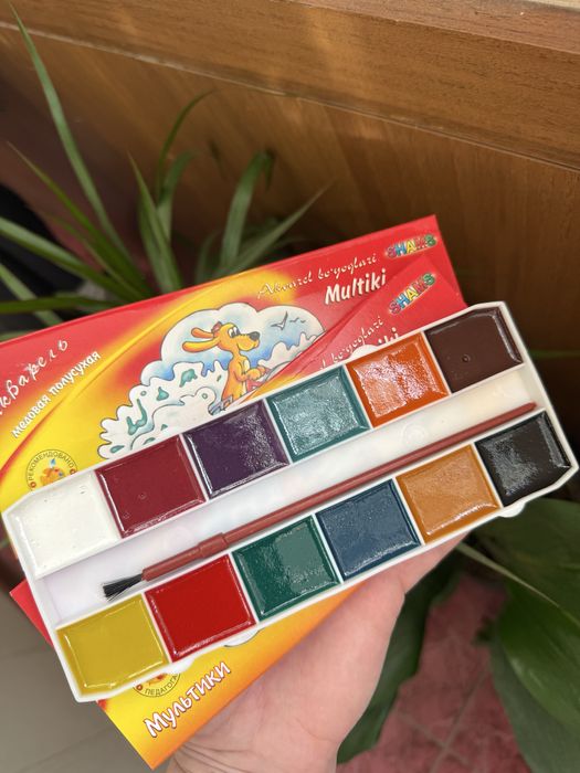 Краски акварельные для рисования 12 цветов