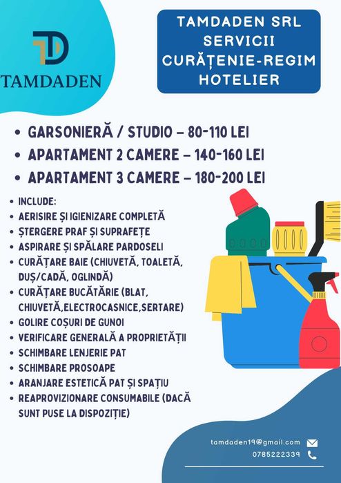 Curățenie în regim hotelier / Curătenie profesionala.