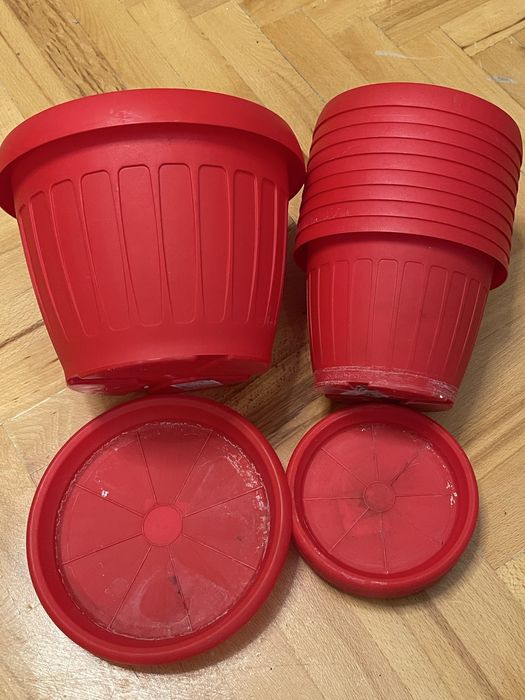 Set ghiveci de flori plastic