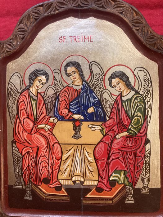Icoana triptic lemn pictat