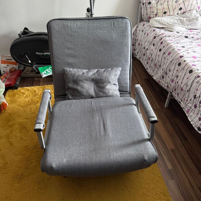 Fotoliu pat 2 in 1-gri deschis