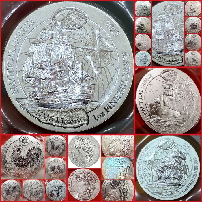 Ruanda Nautical Lunar African monede lingou argint 999