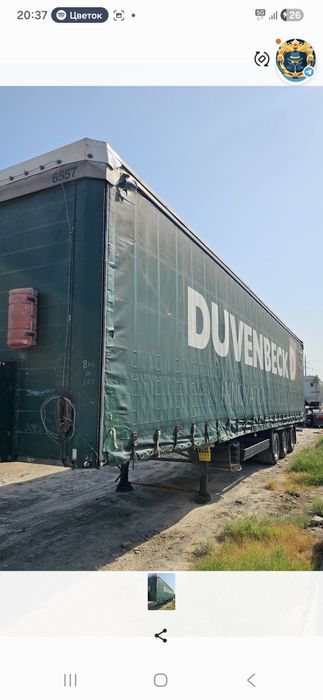 Shmitz прицепни полдан тепаси сотилади. Тент,стойкалари,дарвозалари