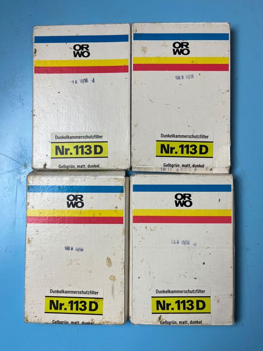 4 броя стари защитни филтри за тъмна стая фотографски
