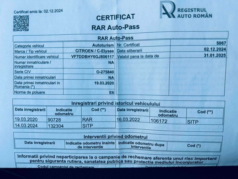 Citroen Elysee 2016 ~ 1.6Diesel Euro 6 ~ Clima Pilot Senzori Park