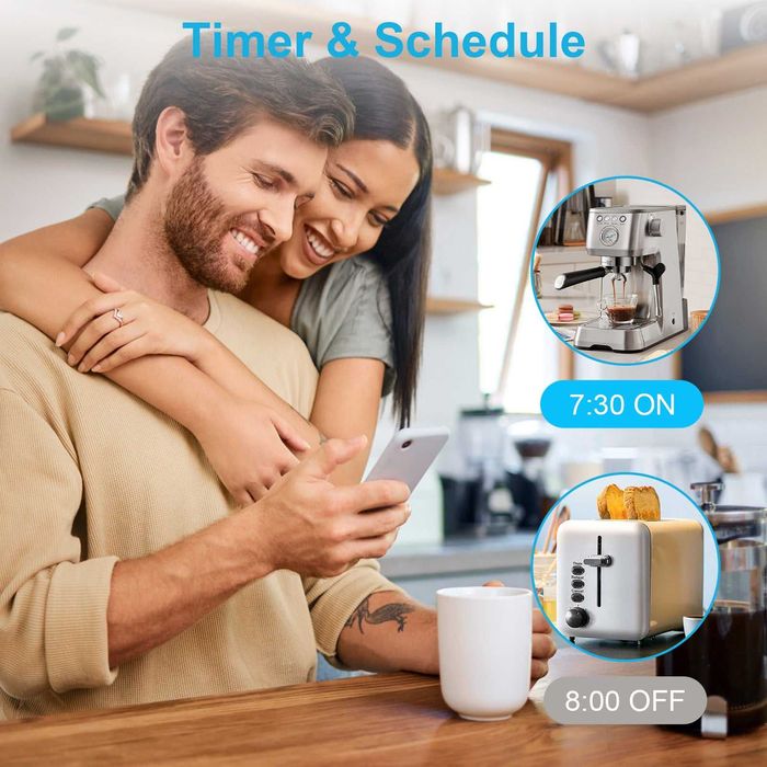Priza Smart, EIGHTREE, Wi-Fi, 16A, cu masurarea consumului prin App