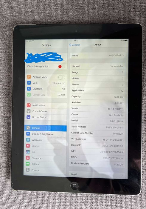 Tаблет Ipad A1460
